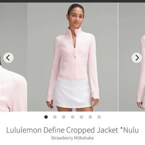 Lululemon cropped define jacket pink milkshake